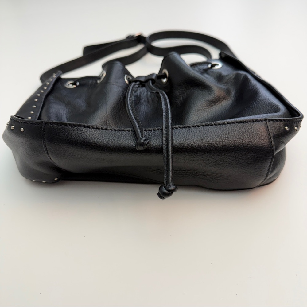 *New* Barney’s New York Black Leather Studded Bucket Bag - Picture 5 of 7